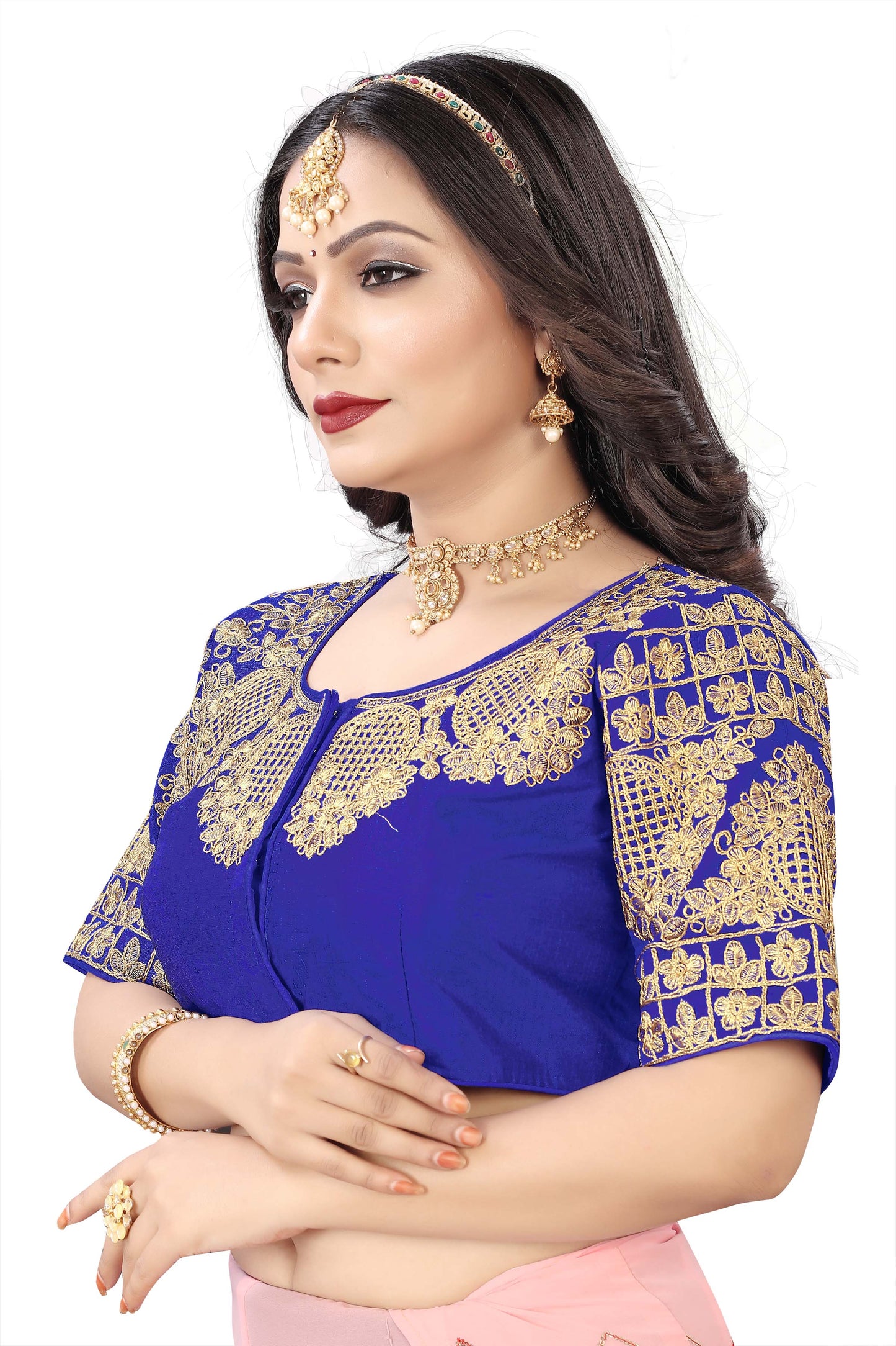 MK Women's Phantom Stitched with 3/4 Sleeve (Half Sleeves) with Hook for Casual Party & Festive Wedding for Women's & Ladies Pack of 1.