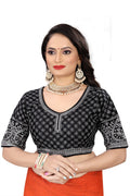MK Women's Phantom Stitched Blouse With 3/4 Sleeve  with Hook for Casual Party & Festive Wedding for Womens & Ladies Pack of 1.