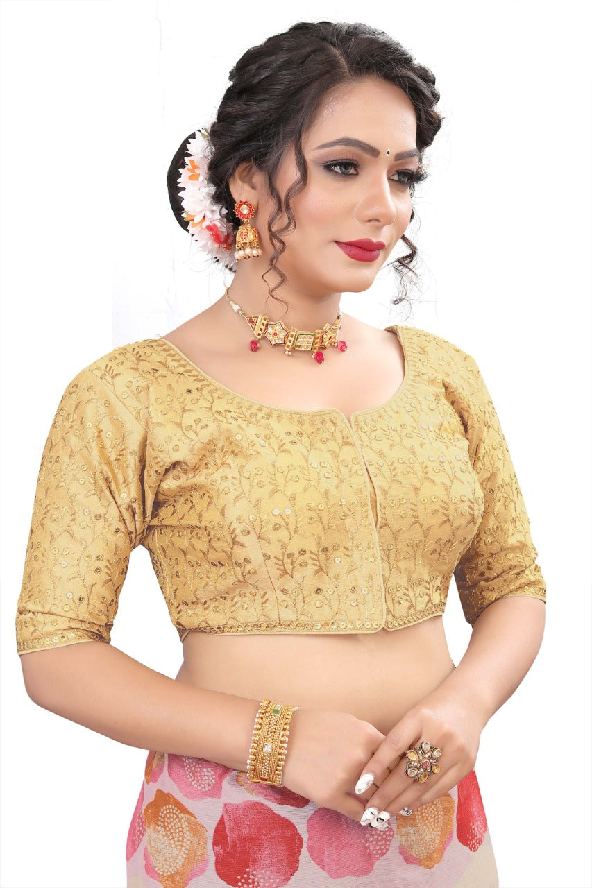 MK Women's Phantom Stitched with 3/4 Sleeve (Half Sleeves) with Hook for Casual Party & Festive Wedding for Women's & Ladies Pack of 1.