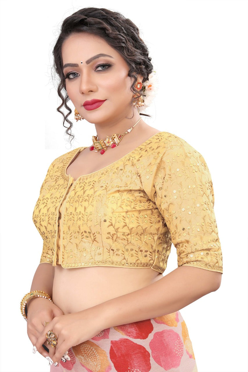 MK Women's Phantom Stitched with 3/4 Sleeve (Half Sleeves) with Hook for Casual Party & Festive Wedding for Women's & Ladies Pack of 1.