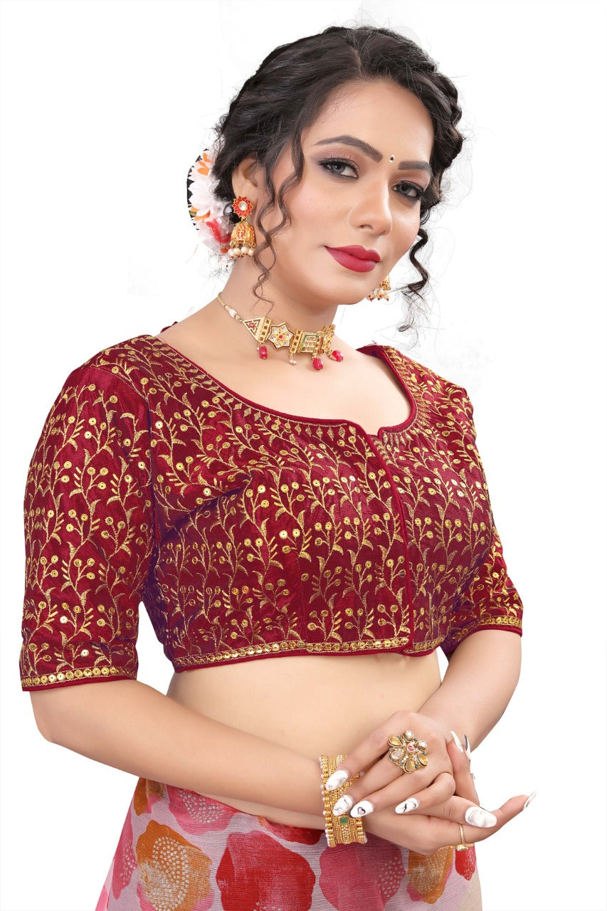 MK Women's Phantom Stitched with 3/4 Sleeve (Half Sleeves) with Hook for Casual Party & Festive Wedding for Women's & Ladies Pack of 1.