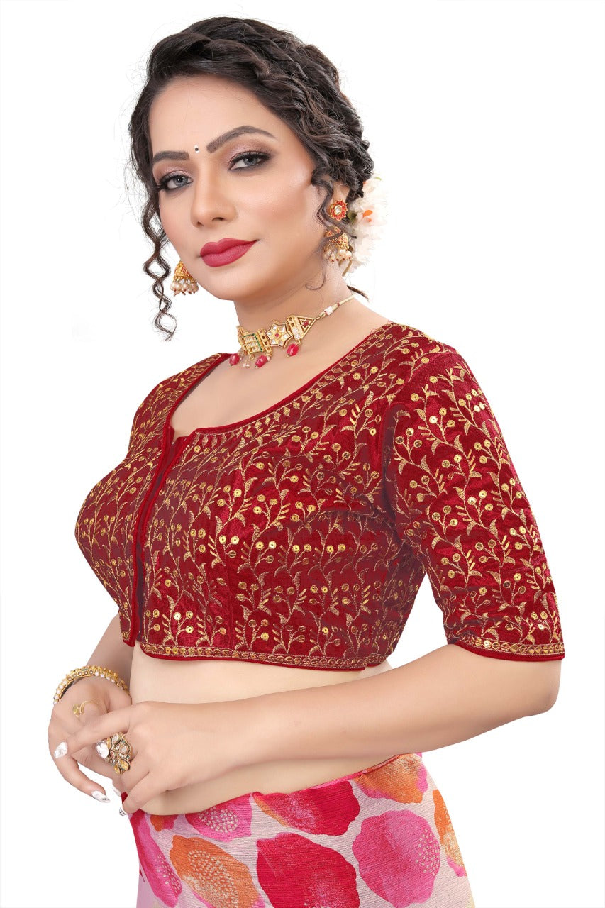MK Women's Phantom Stitched with 3/4 Sleeve (Half Sleeves) with Hook for Casual Party & Festive Wedding for Women's & Ladies Pack of 1.
