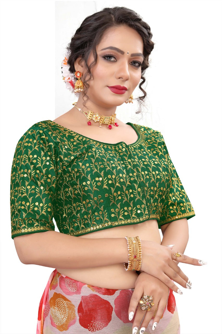 MK Women's Phantom Stitched with 3/4 Sleeve (Half Sleeves) with Hook for Casual Party & Festive Wedding for Women's & Ladies Pack of 1.