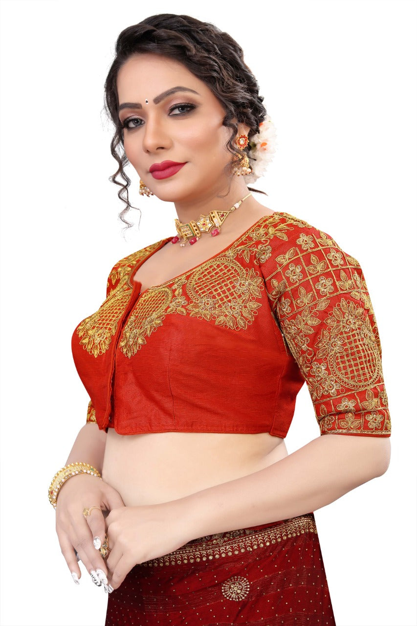 MK Women's Phantom Stitched with 3/4 Sleeve (Half Sleeves) with Hook for Casual Party & Festive Wedding for Women's & Ladies Pack of 1.