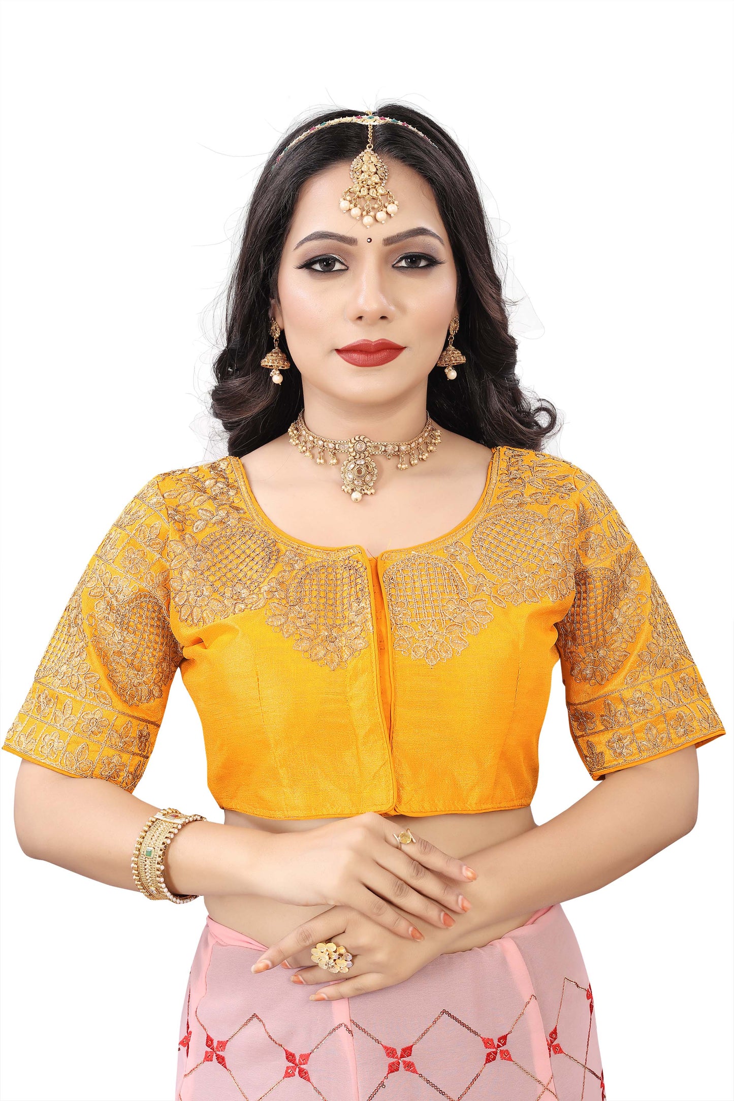 MK Women's Phantom Stitched with 3/4 Sleeve (Half Sleeves) with Hook for Casual Party & Festive Wedding for Women's & Ladies Pack of 1.