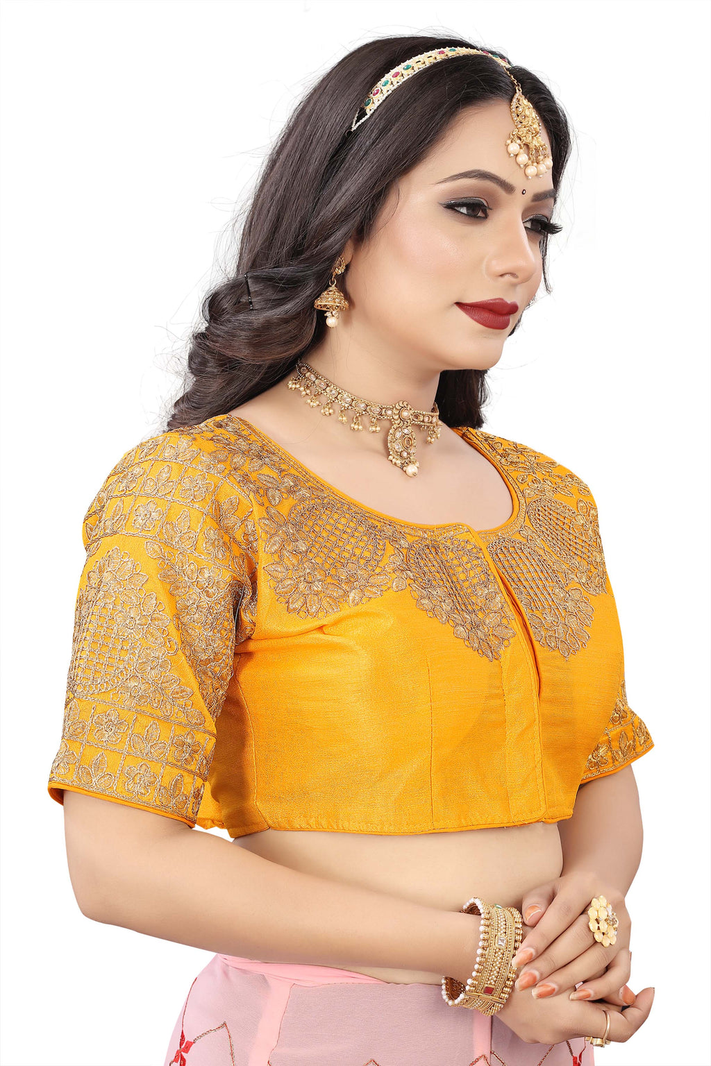 MK Women's Phantom Stitched with 3/4 Sleeve (Half Sleeves) with Hook for Casual Party & Festive Wedding for Women's & Ladies Pack of 1.