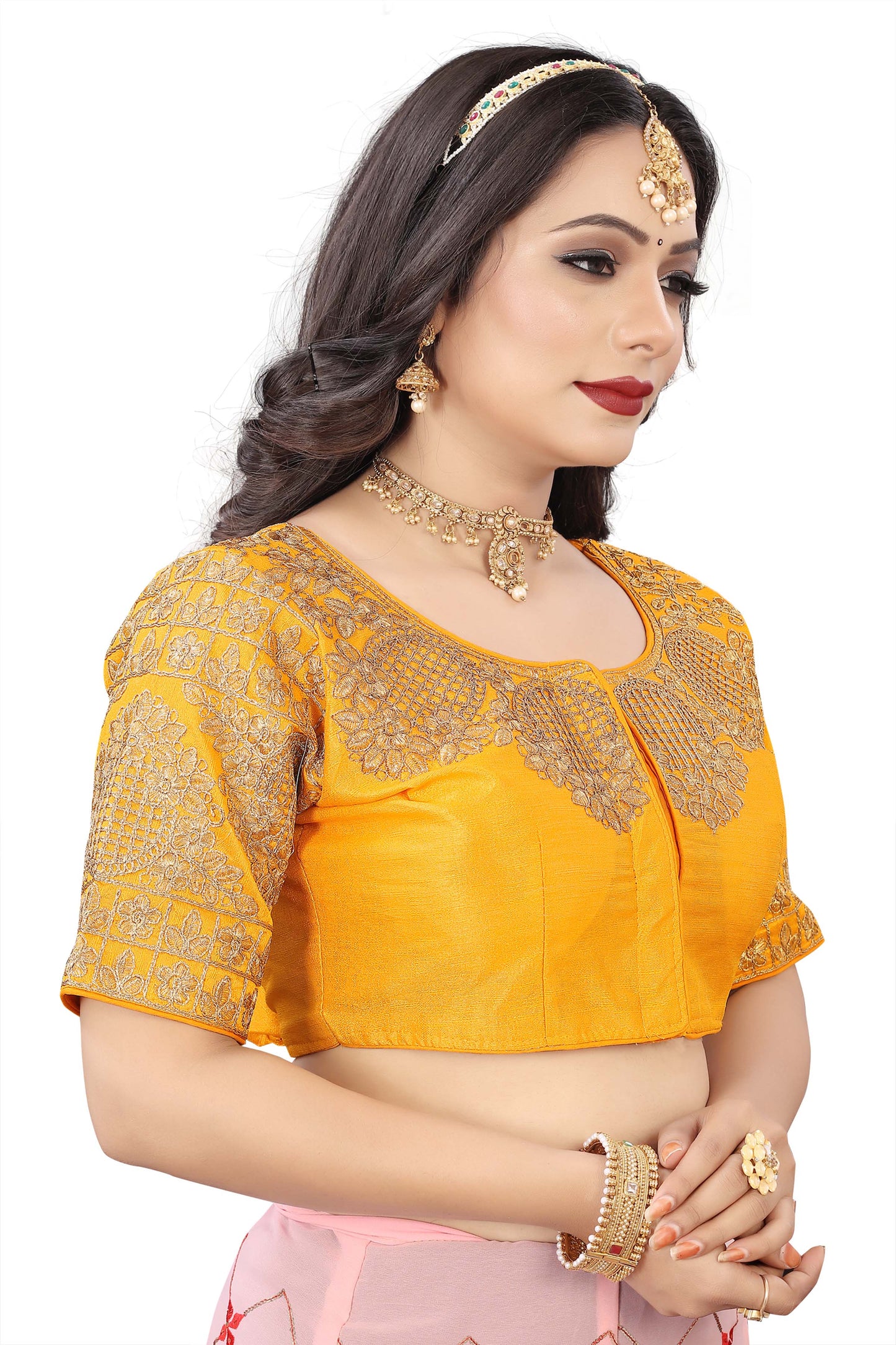 MK Women's Phantom Stitched with 3/4 Sleeve (Half Sleeves) with Hook for Casual Party & Festive Wedding for Women's & Ladies Pack of 1.