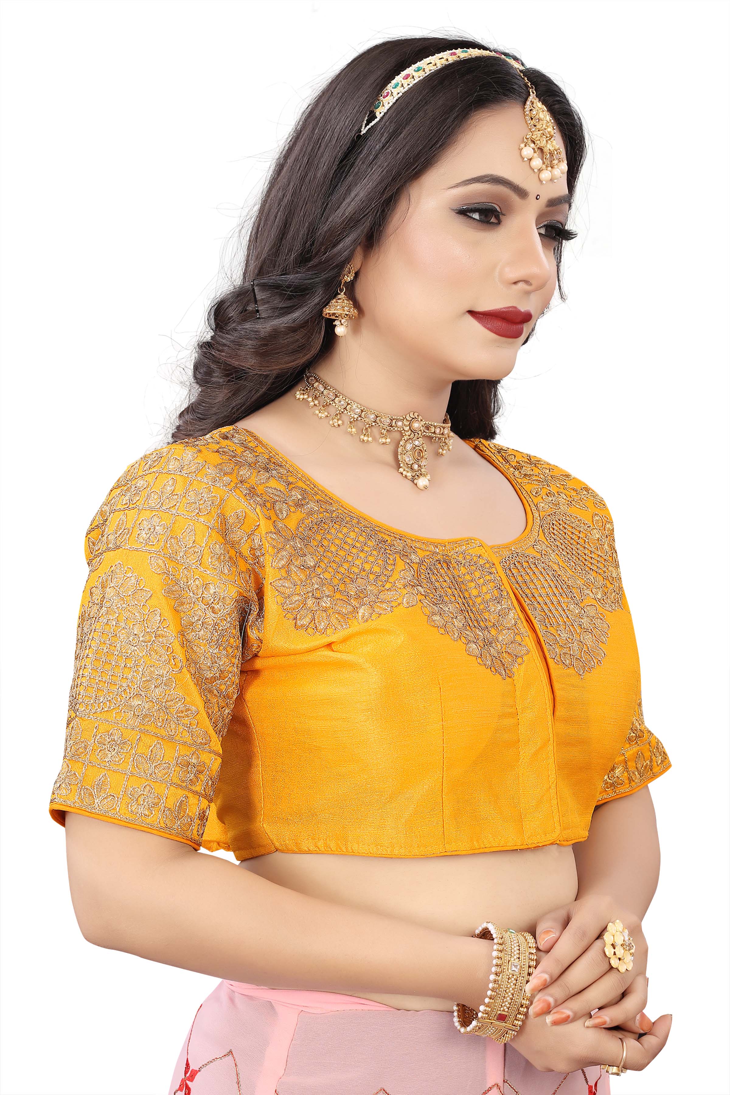 MK Women's Phantom Stitched with 3/4 Sleeve (Half Sleeves) with Hook for Casual Party & Festive Wedding for Women's & Ladies Pack of 1.