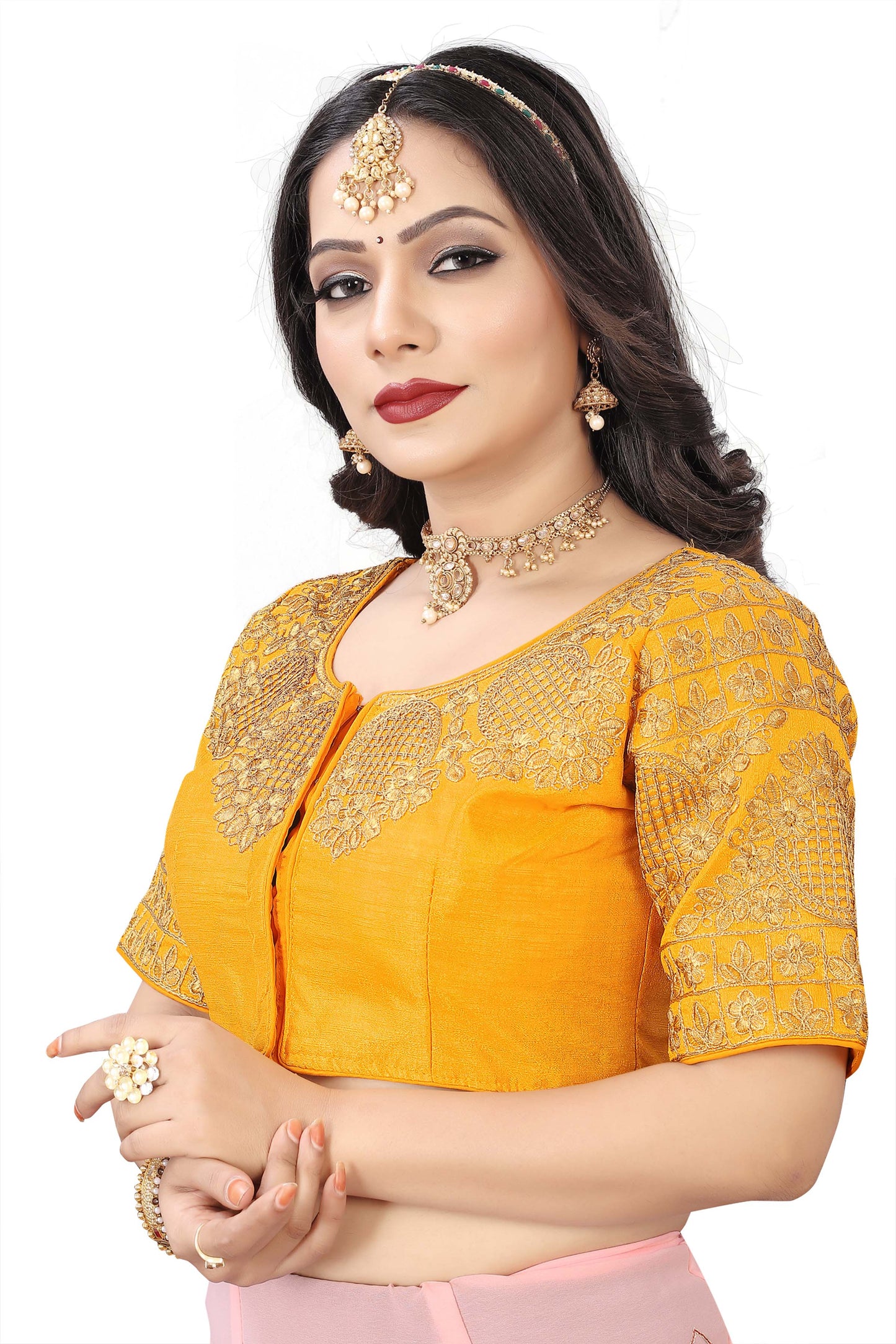 MK Women's Phantom Stitched with 3/4 Sleeve (Half Sleeves) with Hook for Casual Party & Festive Wedding for Women's & Ladies Pack of 1.