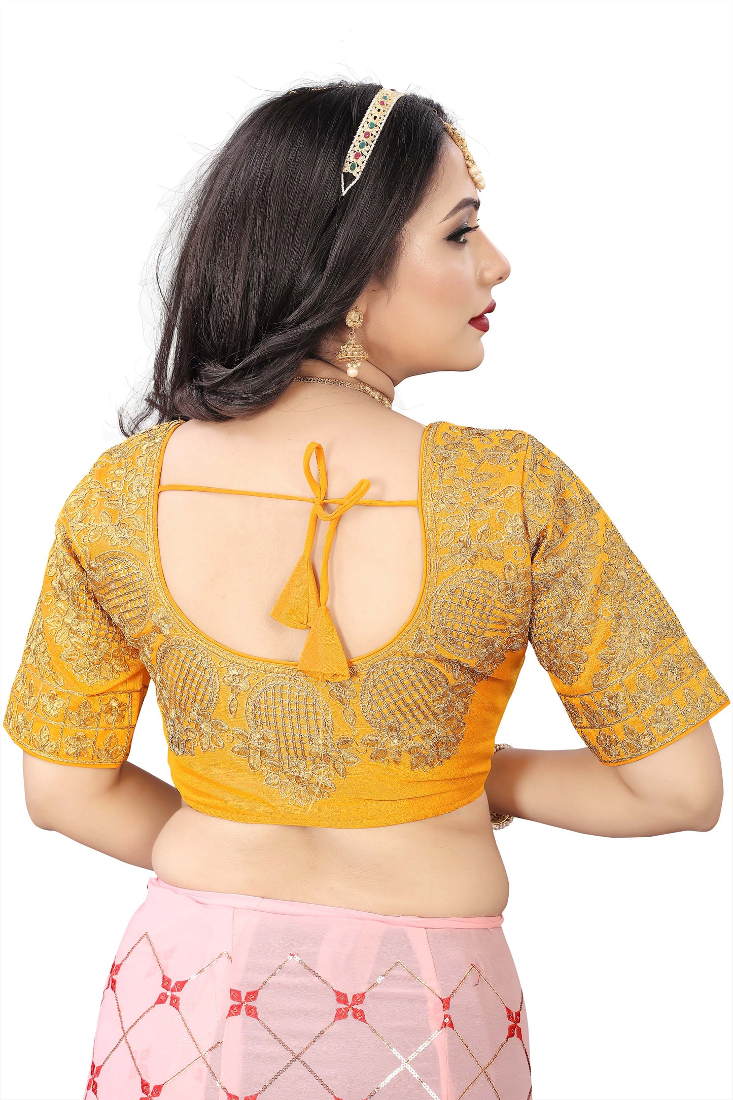 MK Women's Phantom Stitched with 3/4 Sleeve (Half Sleeves) with Hook for Casual Party & Festive Wedding for Women's & Ladies Pack of 1.