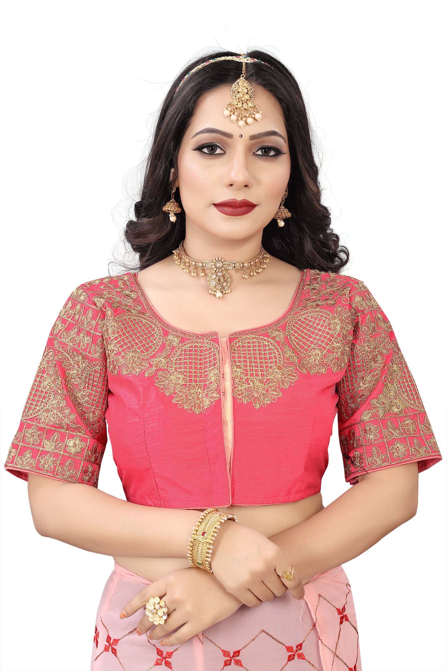 MK Women's Phantom Stitched with 3/4 Sleeve (Half Sleeves) with Hook for Casual Party & Festive Wedding for Women's & Ladies Pack of 1.