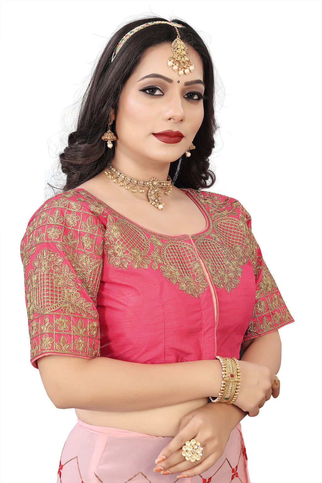 MK Women's Phantom Stitched with 3/4 Sleeve (Half Sleeves) with Hook for Casual Party & Festive Wedding for Women's & Ladies Pack of 1.