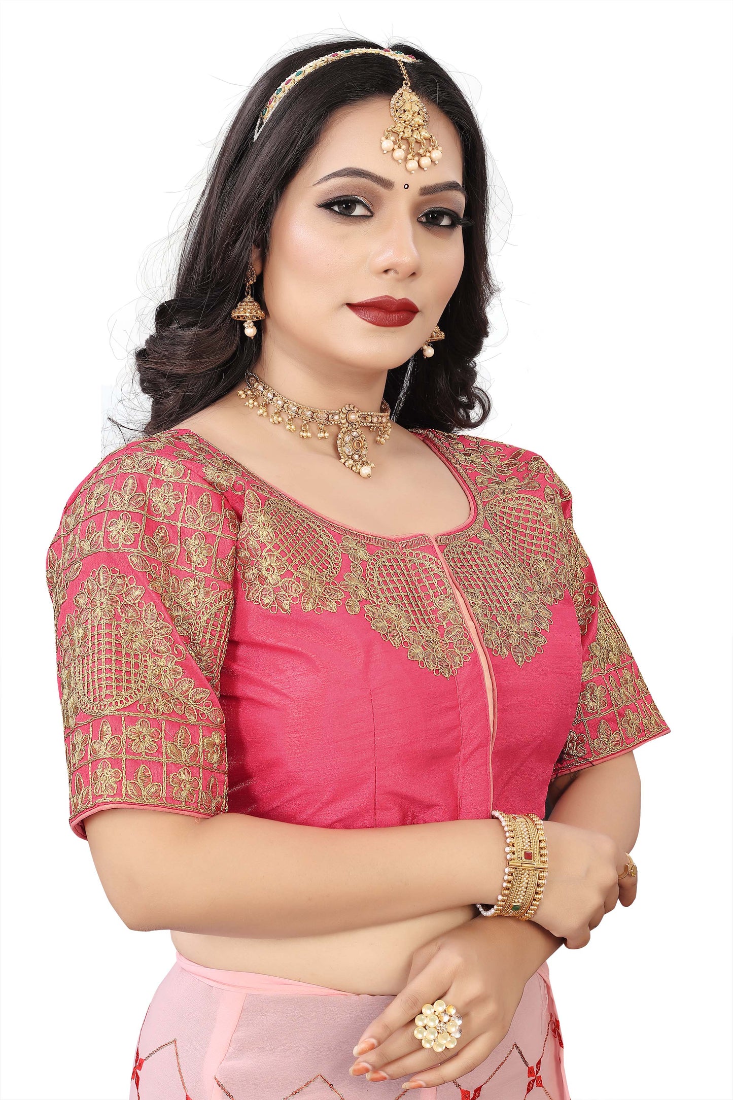 MK Women's Phantom Stitched with 3/4 Sleeve (Half Sleeves) with Hook for Casual Party & Festive Wedding for Women's & Ladies Pack of 1.