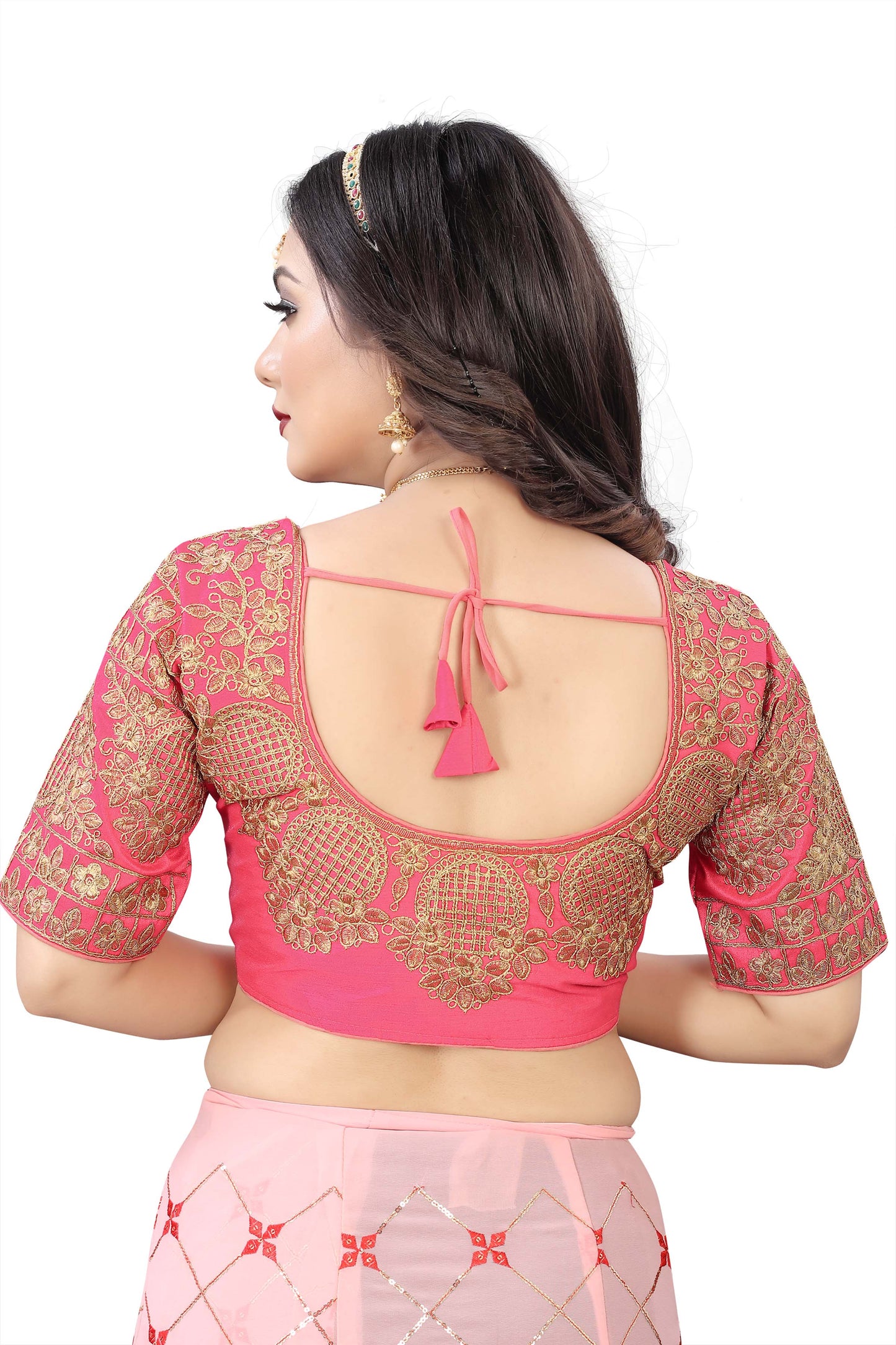 MK Women's Phantom Stitched with 3/4 Sleeve (Half Sleeves) with Hook for Casual Party & Festive Wedding for Women's & Ladies Pack of 1.