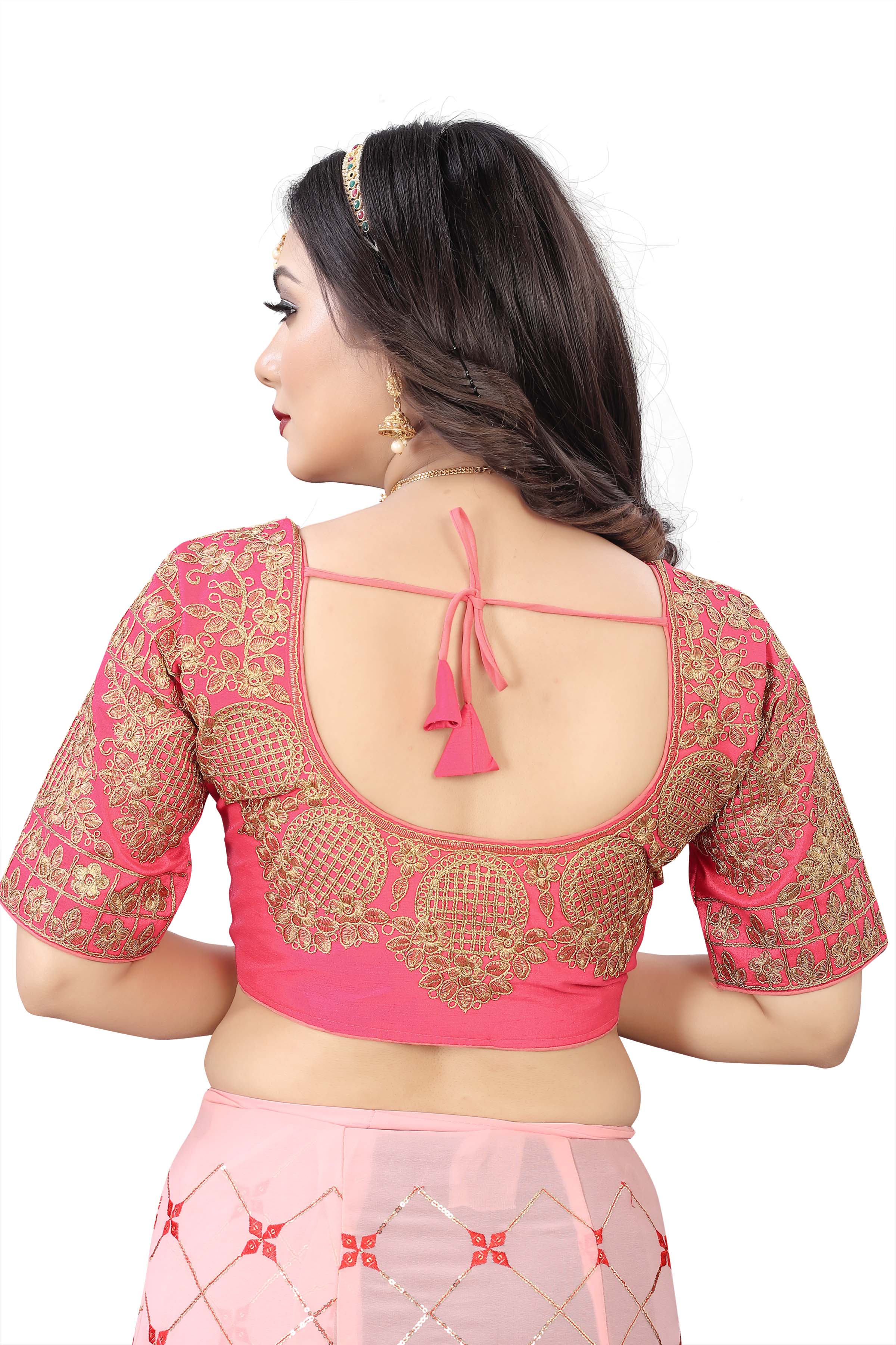 MK Women's Phantom Stitched with 3/4 Sleeve (Half Sleeves) with Hook for Casual Party & Festive Wedding for Women's & Ladies Pack of 1.