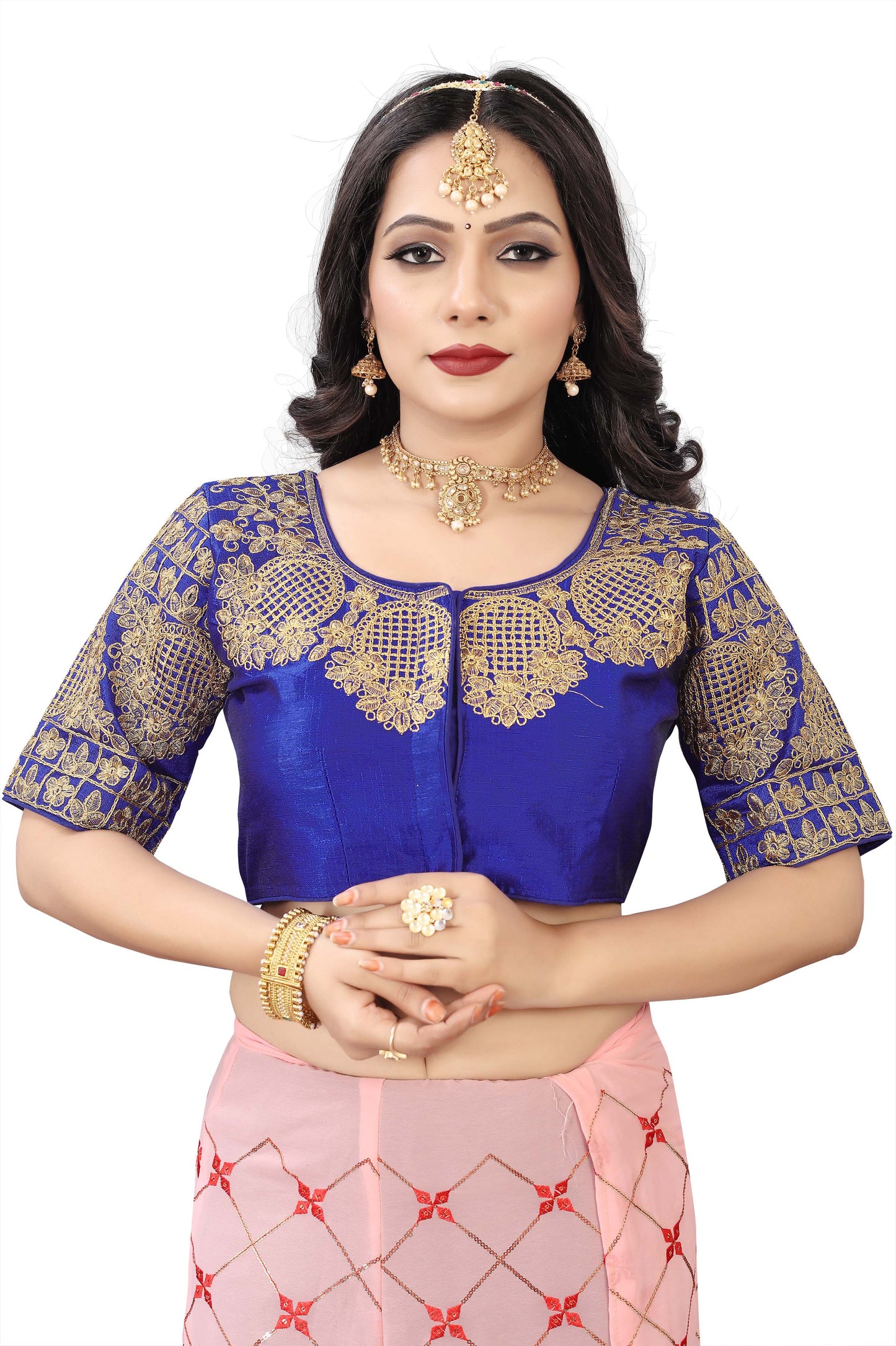 MK Women's Phantom Stitched with 3/4 Sleeve (Half Sleeves) with Hook for Casual Party & Festive Wedding for Women's & Ladies Pack of 1.