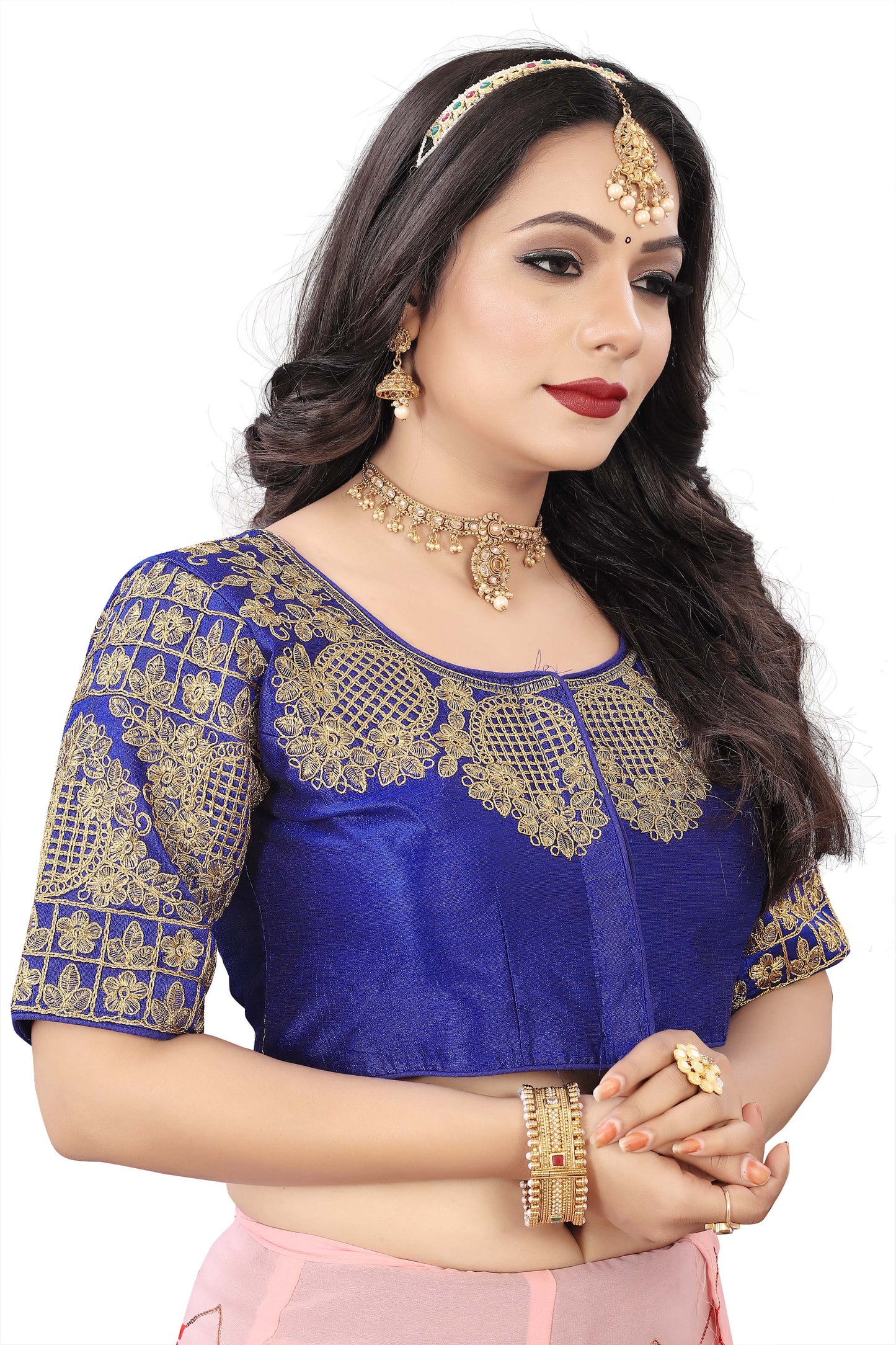 MK Women's Phantom Stitched with 3/4 Sleeve (Half Sleeves) with Hook for Casual Party & Festive Wedding for Women's & Ladies Pack of 1.