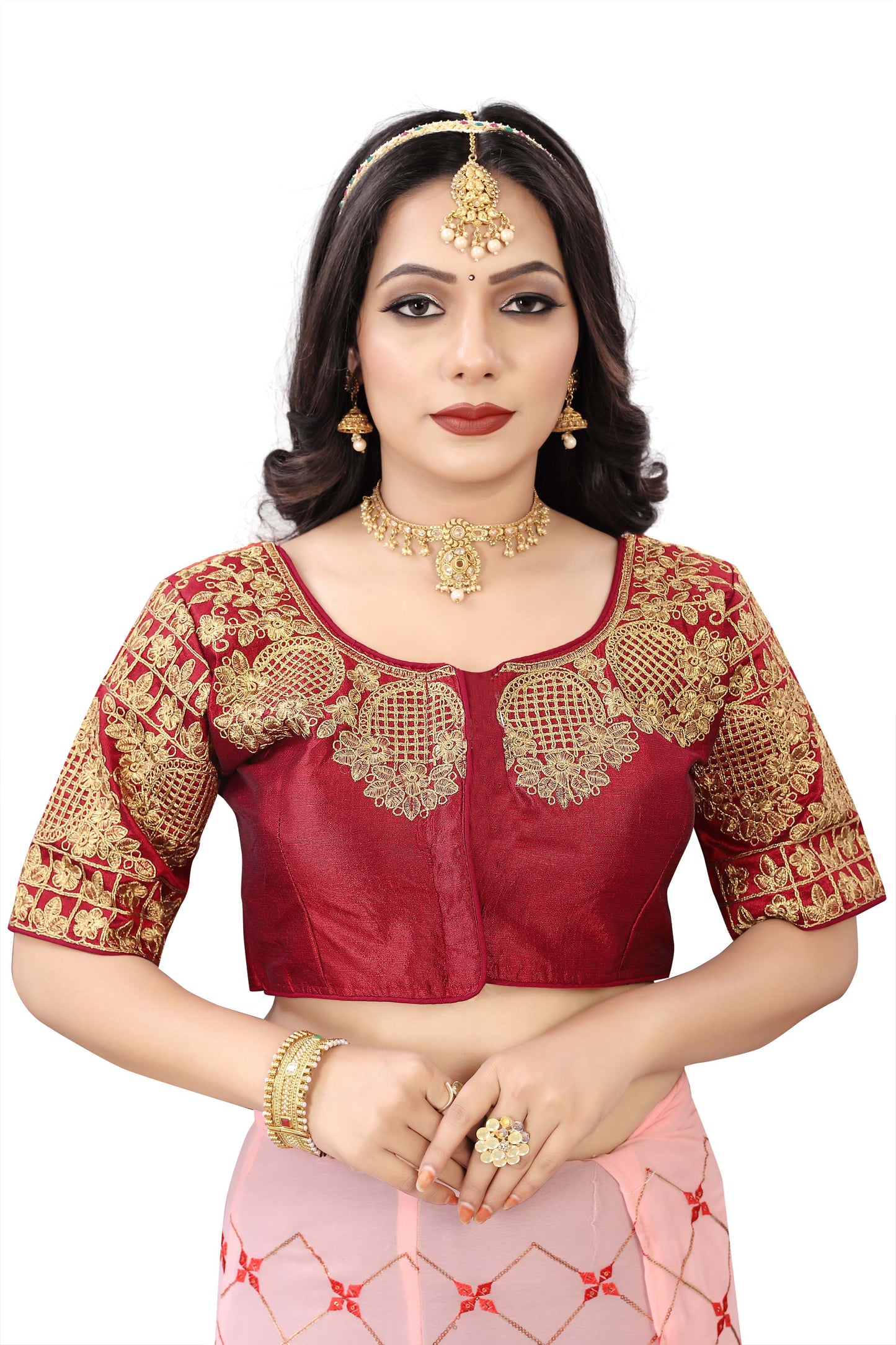 MK Women's Phantom Stitched with 3/4 Sleeve (Half Sleeves) with Hook for Casual Party & Festive Wedding for Women's & Ladies Pack of 1.