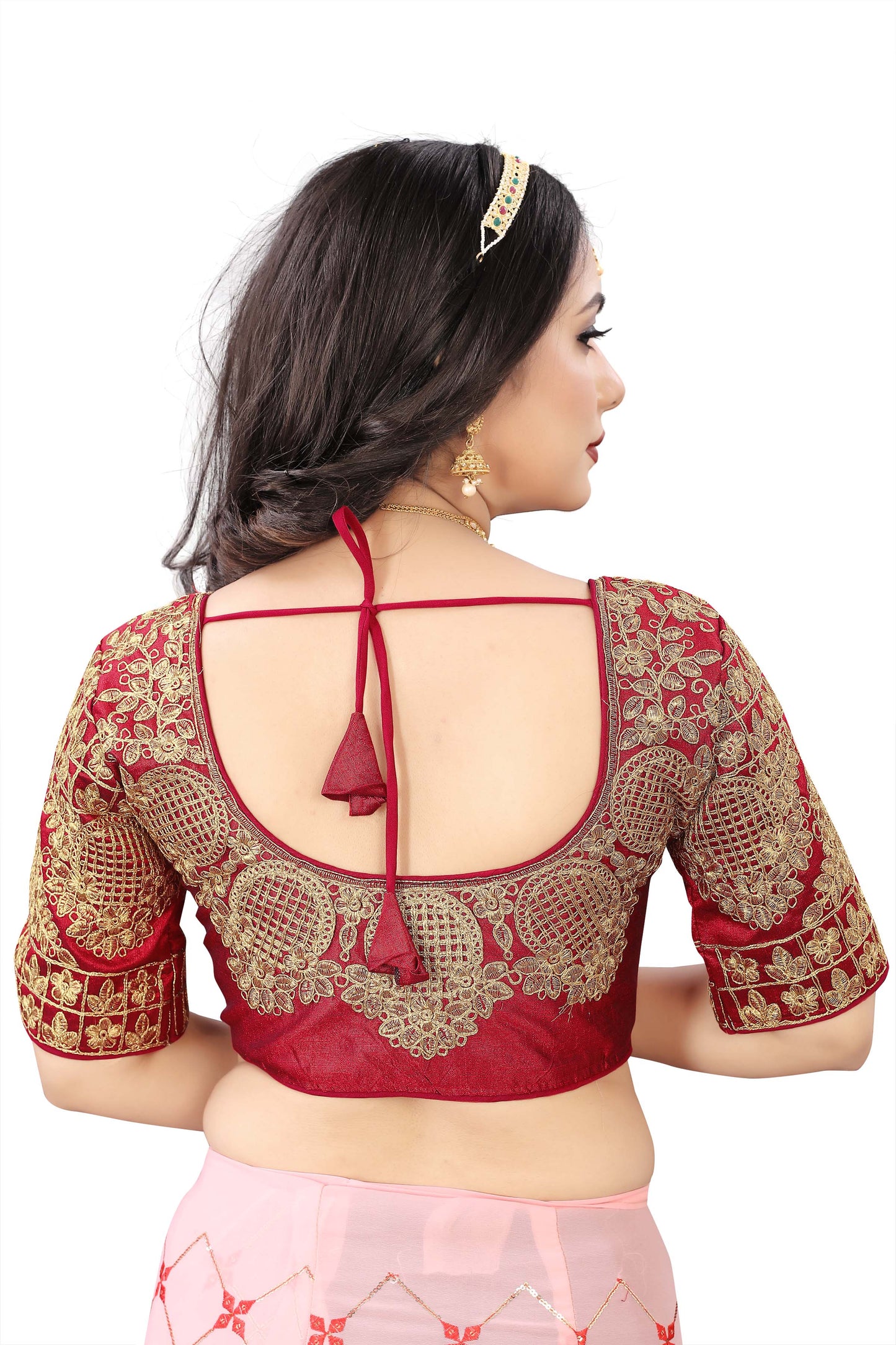 MK Women's Phantom Stitched with 3/4 Sleeve (Half Sleeves) with Hook for Casual Party & Festive Wedding for Women's & Ladies Pack of 1.