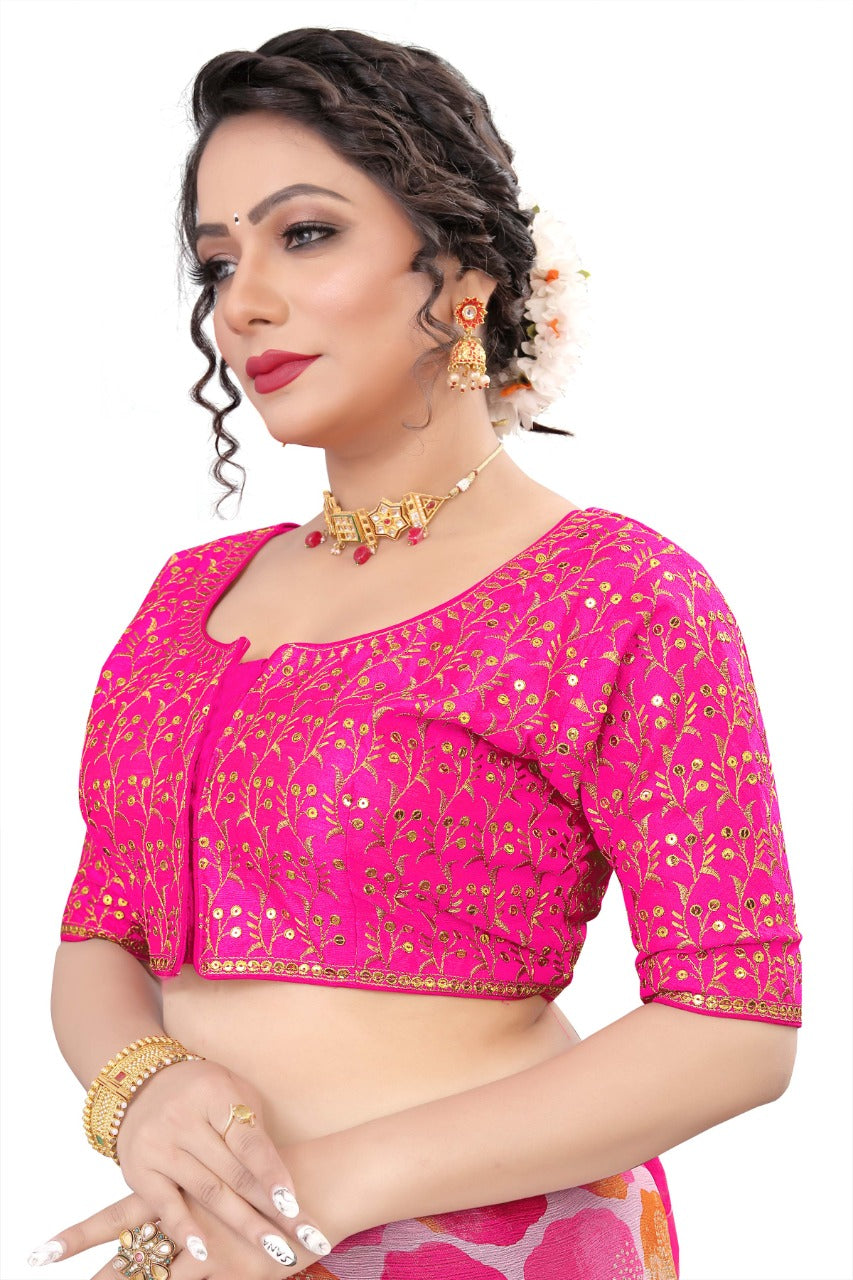 MK Women's Phantom Stitched with 3/4 Sleeve (Half Sleeves) with Hook for Casual Party & Festive Wedding for Women's & Ladies Pack of 1.