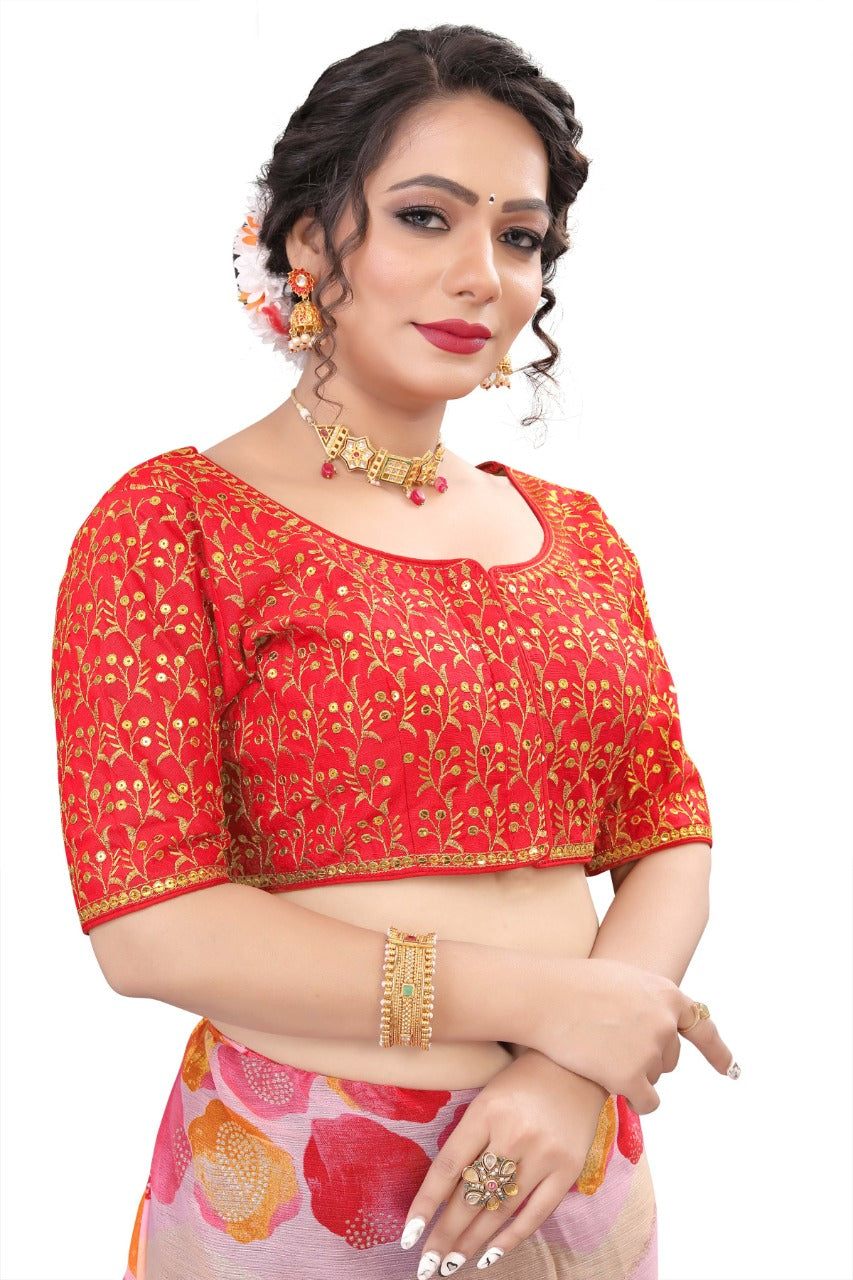 MK Women's Phantom Stitched with 3/4 Sleeve (Half Sleeves) with Hook for Casual Party & Festive Wedding for Women's & Ladies Pack of 1.