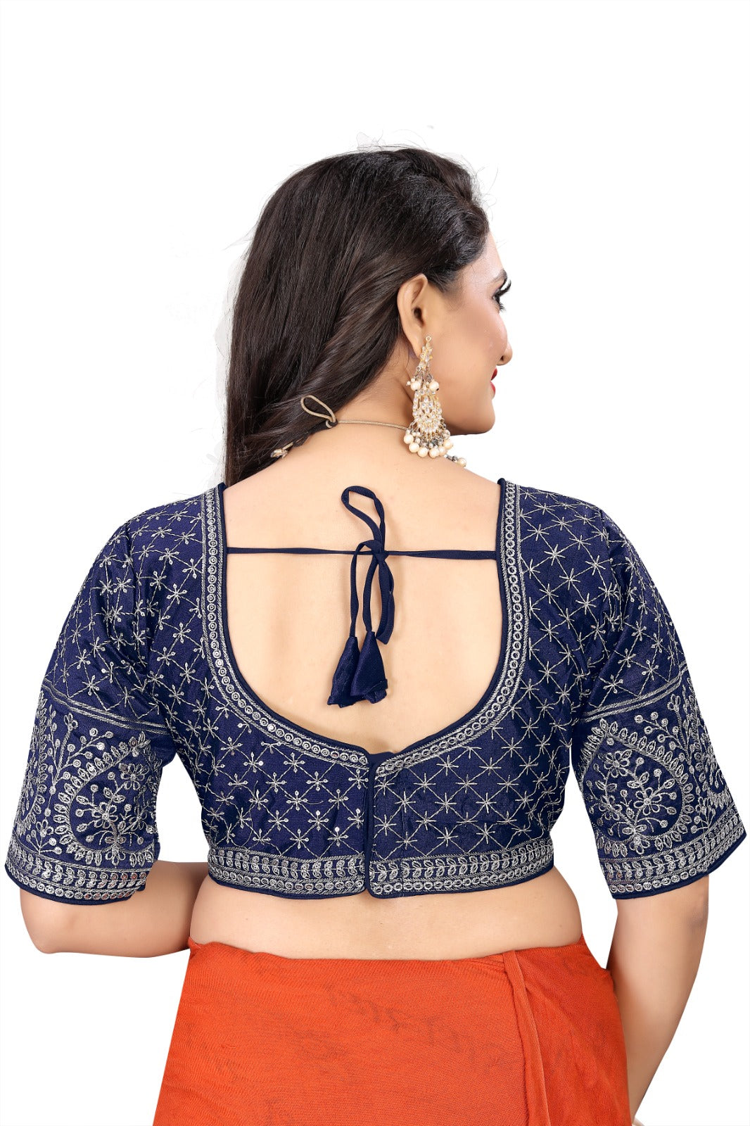 MK Women's Phantom Stitched Blouse With 3/4 Sleeve  with Hook for Casual Party & Festive Wedding for Womens & Ladies Pack of 1.