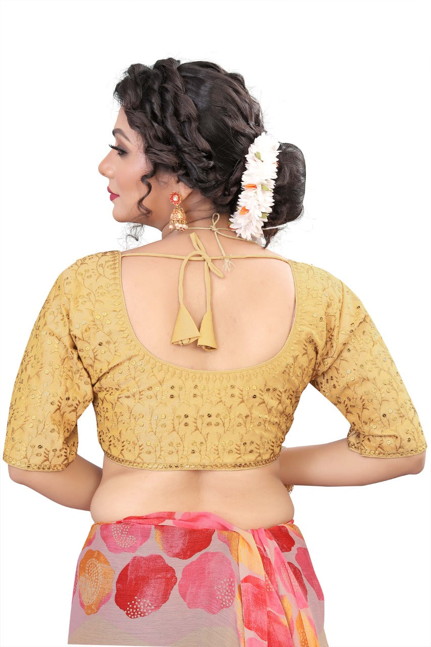 MK Women's Phantom Stitched with 3/4 Sleeve (Half Sleeves) with Hook for Casual Party & Festive Wedding for Women's & Ladies Pack of 1.