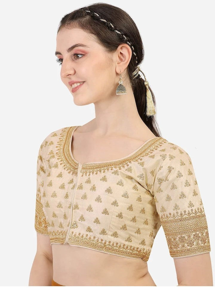 MK Women's Phantom Stitched Blouse With 3/4 Sleeve  with Hook for Casual Party & Festive Wedding for Womens & Ladies Pack of 1.