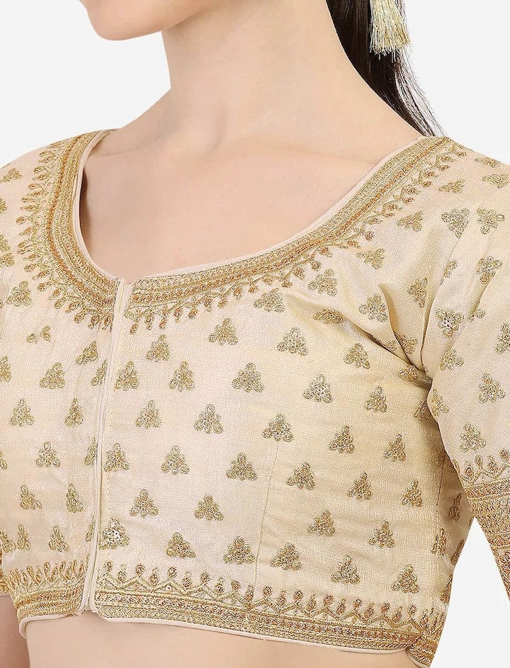 MK Women's Phantom Stitched Blouse With 3/4 Sleeve  with Hook for Casual Party & Festive Wedding for Womens & Ladies Pack of 1.