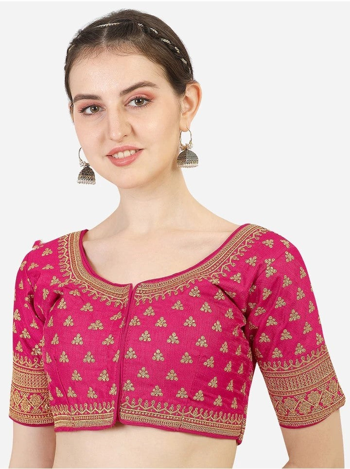 MK Women's Phantom Stitched Blouse With 3/4 Sleeve  with Hook for Casual Party & Festive Wedding for Womens & Ladies Pack of 1.