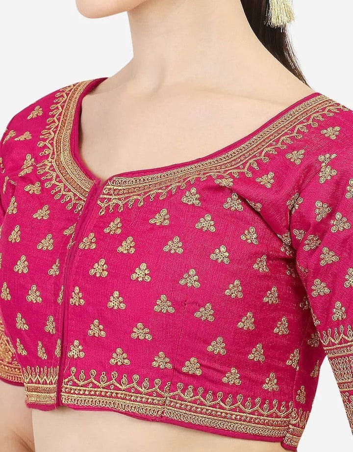 MK Women's Phantom Stitched Blouse With 3/4 Sleeve  with Hook for Casual Party & Festive Wedding for Womens & Ladies Pack of 1.