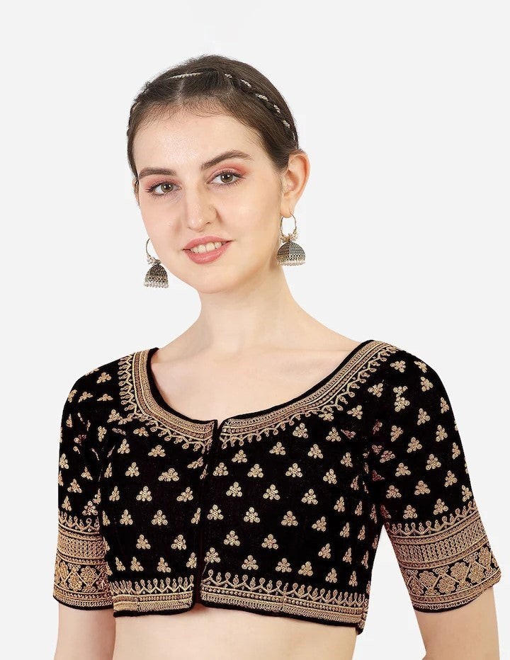MK Women's Phantom Stitched Blouse With 3/4 Sleeve  with Hook for Casual Party & Festive Wedding for Womens & Ladies Pack of 1.