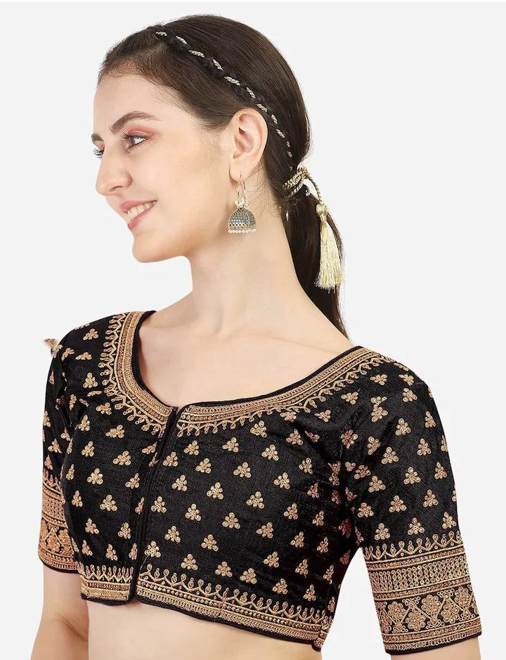 MK Women's Phantom Stitched Blouse With 3/4 Sleeve  with Hook for Casual Party & Festive Wedding for Womens & Ladies Pack of 1.