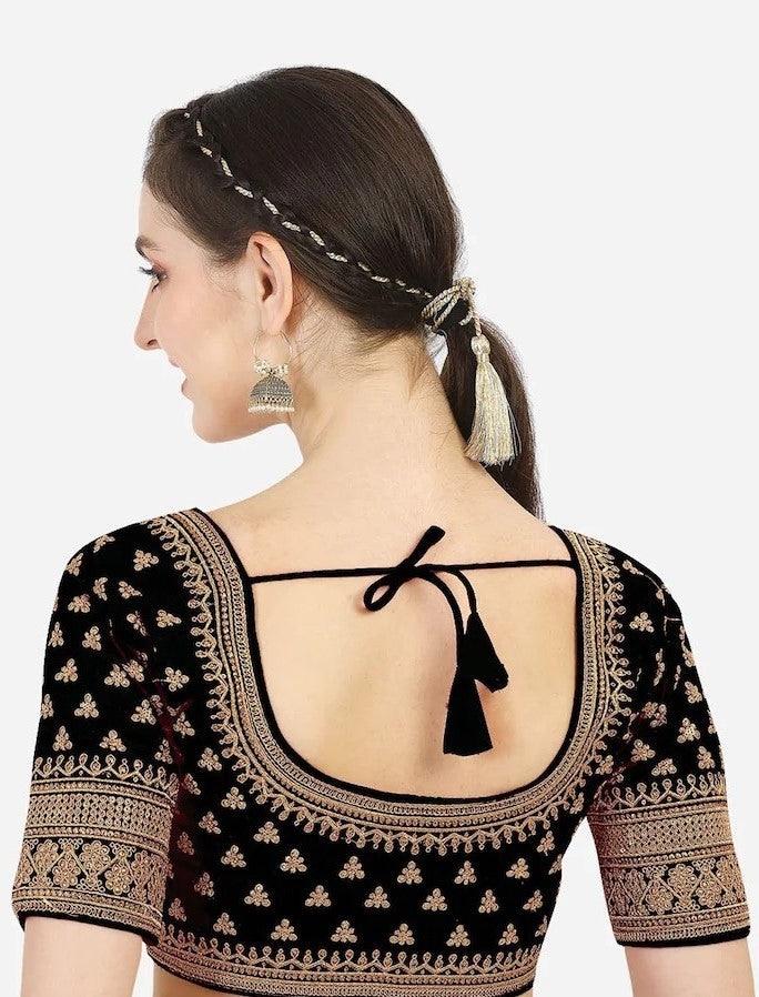 MK Women's Phantom Stitched Blouse With 3/4 Sleeve  with Hook for Casual Party & Festive Wedding for Womens & Ladies Pack of 1.