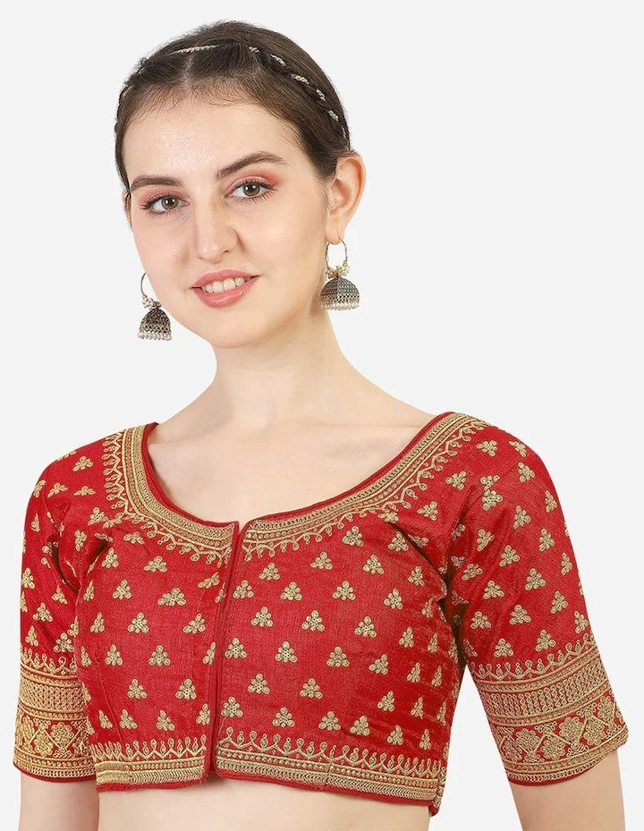 MK Women's Phantom Stitched Blouse With 3/4 Sleeve  with Hook for Casual Party & Festive Wedding for Womens & Ladies Pack of 1.