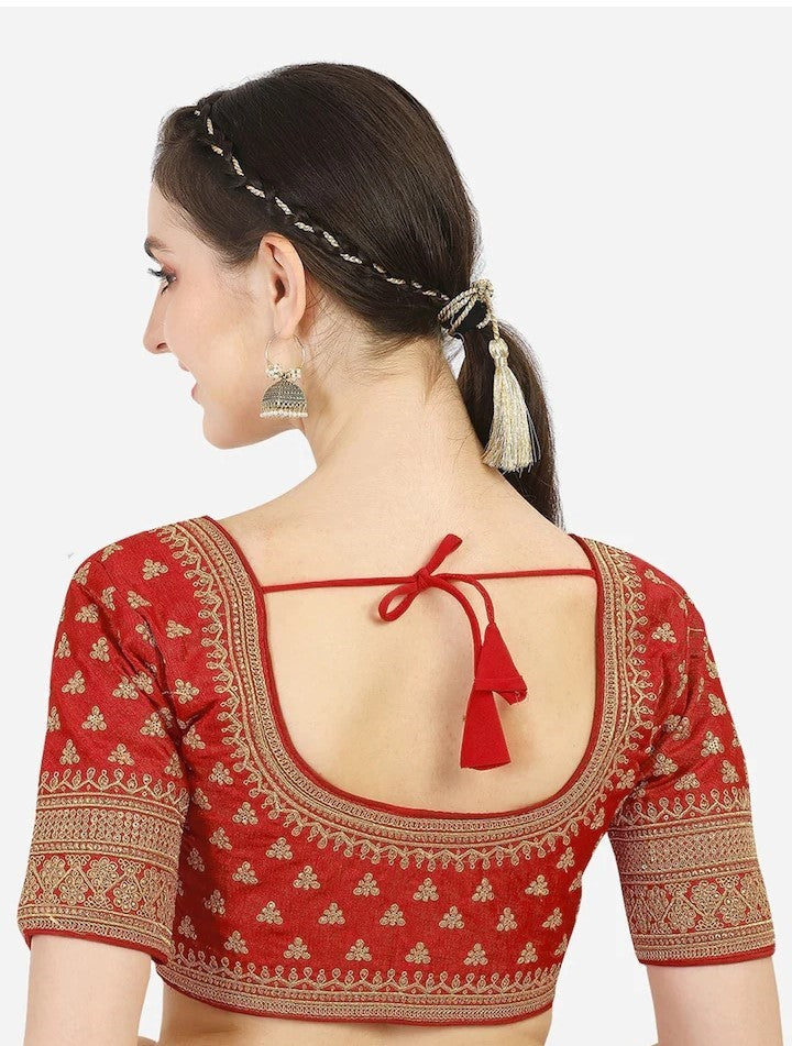 MK Women's Phantom Stitched Blouse With 3/4 Sleeve  with Hook for Casual Party & Festive Wedding for Womens & Ladies Pack of 1.