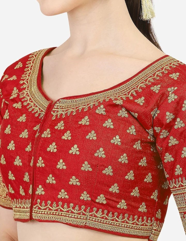MK Women's Phantom Stitched Blouse With 3/4 Sleeve  with Hook for Casual Party & Festive Wedding for Womens & Ladies Pack of 1.