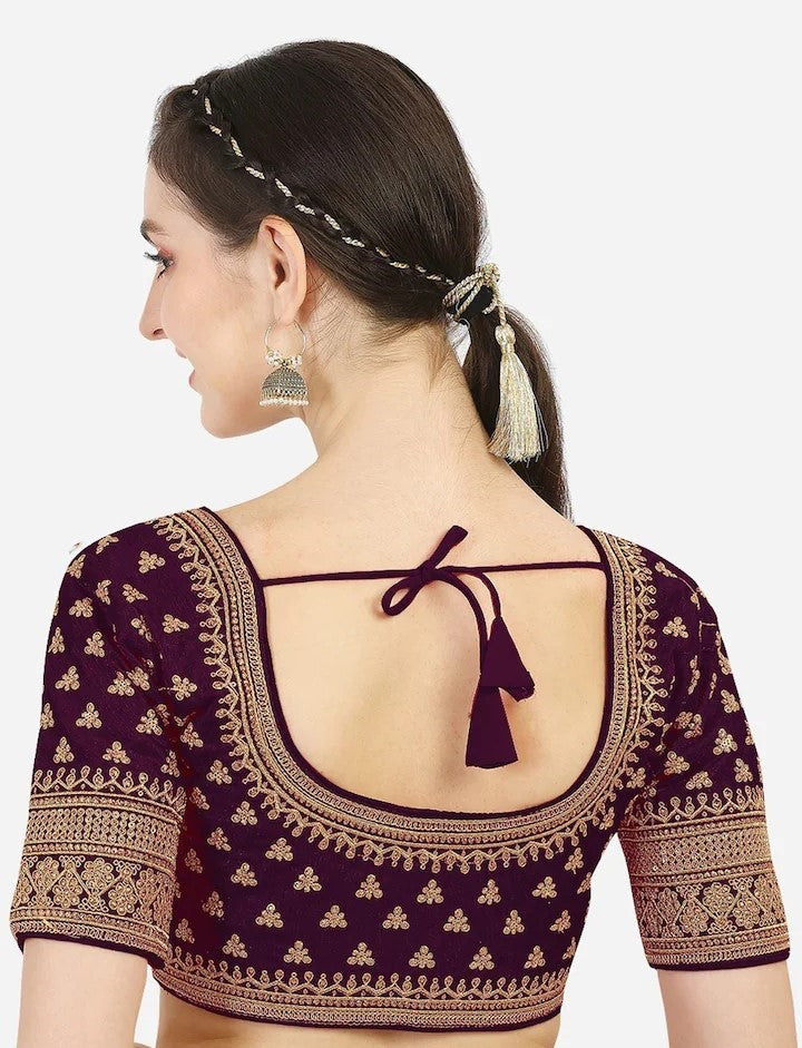 MK Women's Phantom Stitched Blouse With 3/4 Sleeve  with Hook for Casual Party & Festive Wedding for Womens & Ladies Pack of 1.