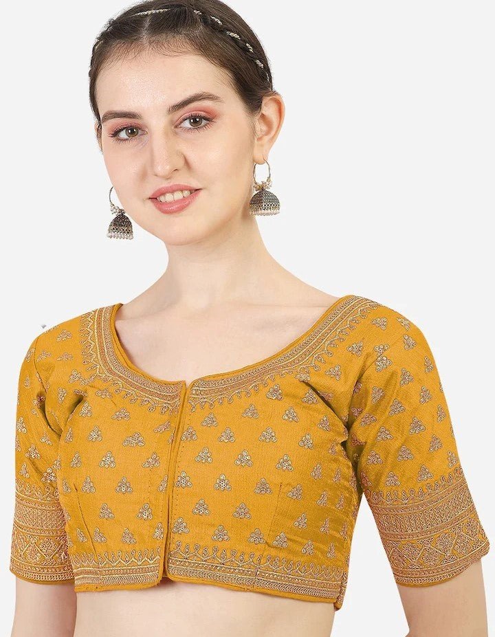 MK Women's Phantom Stitched Blouse With 3/4 Sleeve  with Hook for Casual Party & Festive Wedding for Womens & Ladies Pack of 1.