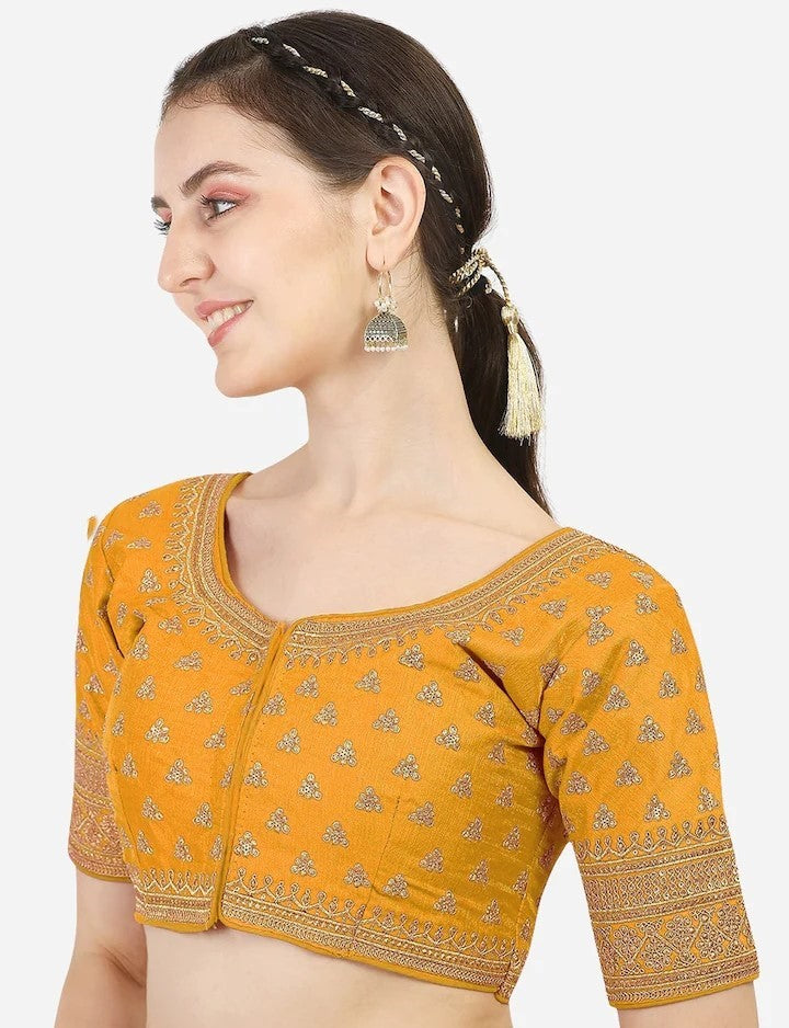 MK Women's Phantom Stitched Blouse With 3/4 Sleeve  with Hook for Casual Party & Festive Wedding for Womens & Ladies Pack of 1.