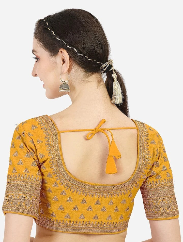 MK Women's Phantom Stitched Blouse With 3/4 Sleeve  with Hook for Casual Party & Festive Wedding for Womens & Ladies Pack of 1.