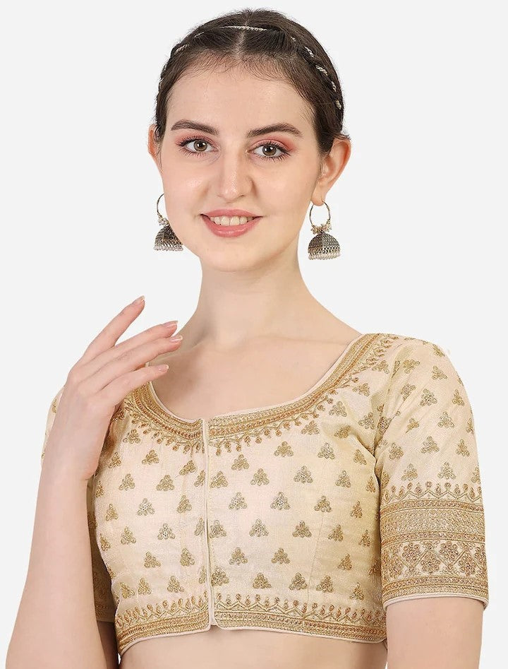 MK Women's Phantom Stitched Blouse With 3/4 Sleeve  with Hook for Casual Party & Festive Wedding for Womens & Ladies Pack of 1.
