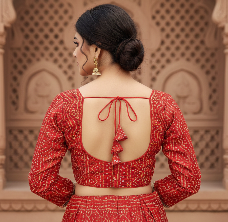 MK Women's Designer Blouse | Sweet Heart Neck Readymade Short Length Crop Top  | Regular Fit Choly for Party and Wedding