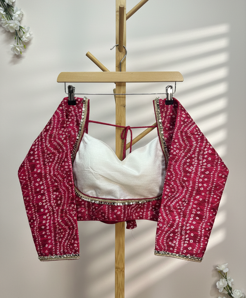 MK Women's Designer Blouse | Sweet Heart Neck Readymade Short Length Crop Top  | Regular Fit Choly for Party and Wedding