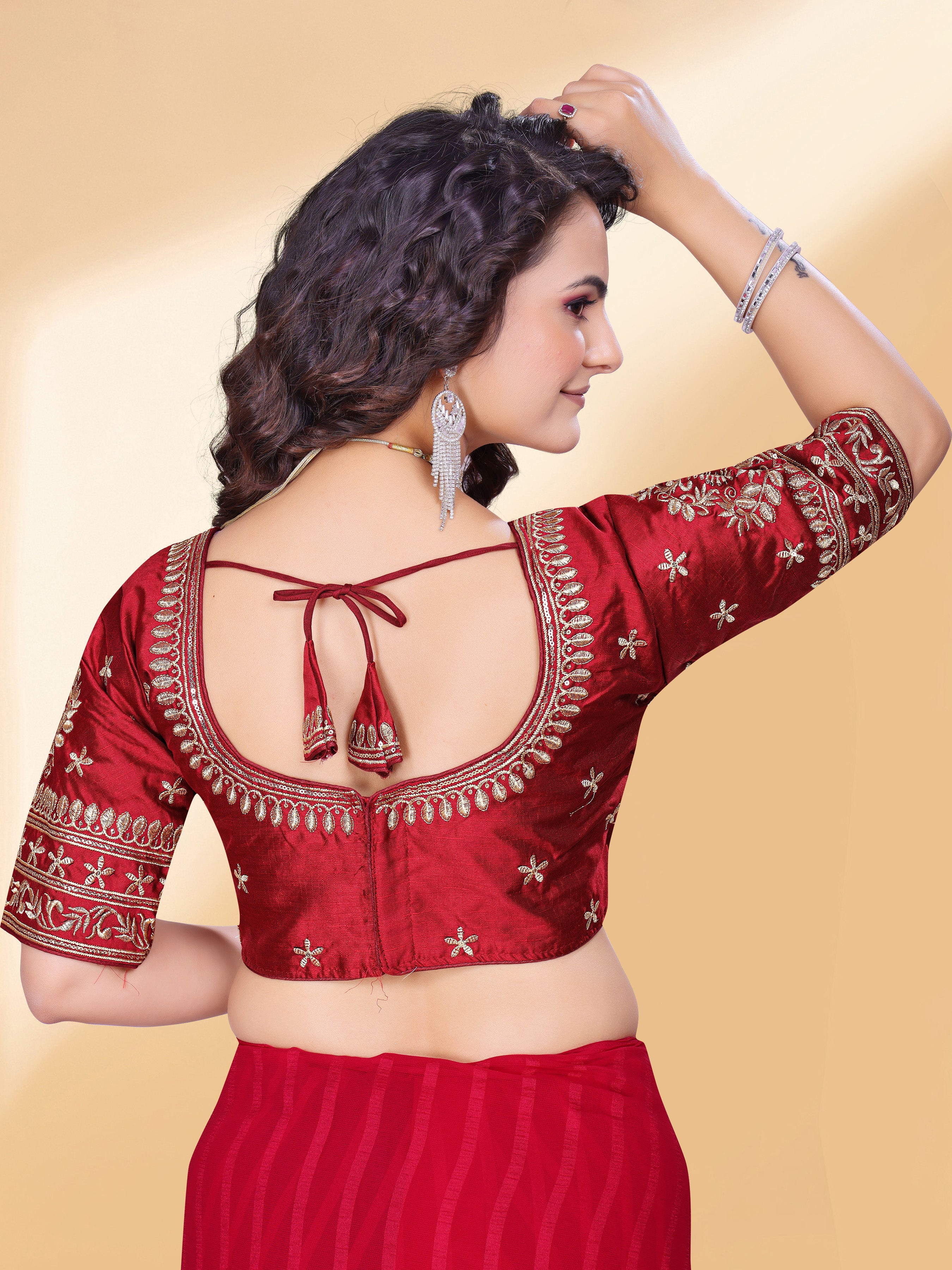 MK Women's Phantom Stitched with 3/4 Sleeve (Half Sleeves) with Hook for Casual Party & Festive Wedding for Women's & Ladies Pack of 1.
