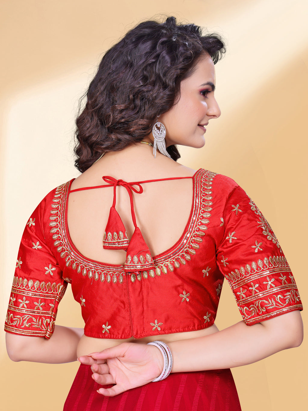 MK Women's Phantom Stitched with 3/4 Sleeve (Half Sleeves) with Hook for Casual Party & Festive Wedding for Women's & Ladies Pack of 1.