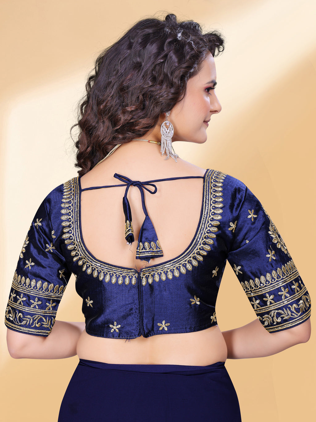 MK Women's Phantom Stitched with 3/4 Sleeve (Half Sleeves) with Hook for Casual Party & Festive Wedding for Women's & Ladies Pack of 1.