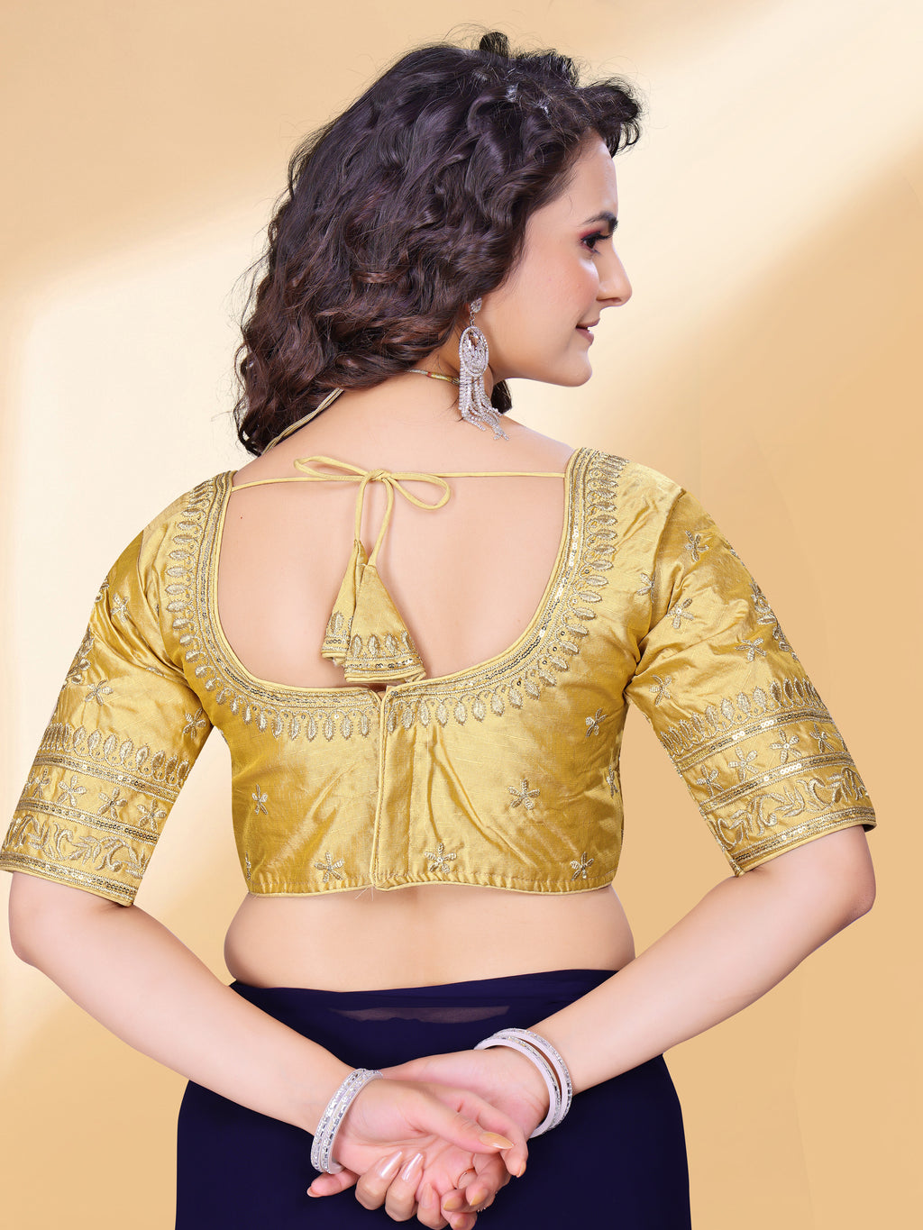 MK Women's Phantom Stitched with 3/4 Sleeve (Half Sleeves) with Hook for Casual Party & Festive Wedding for Women's & Ladies Pack of 1.