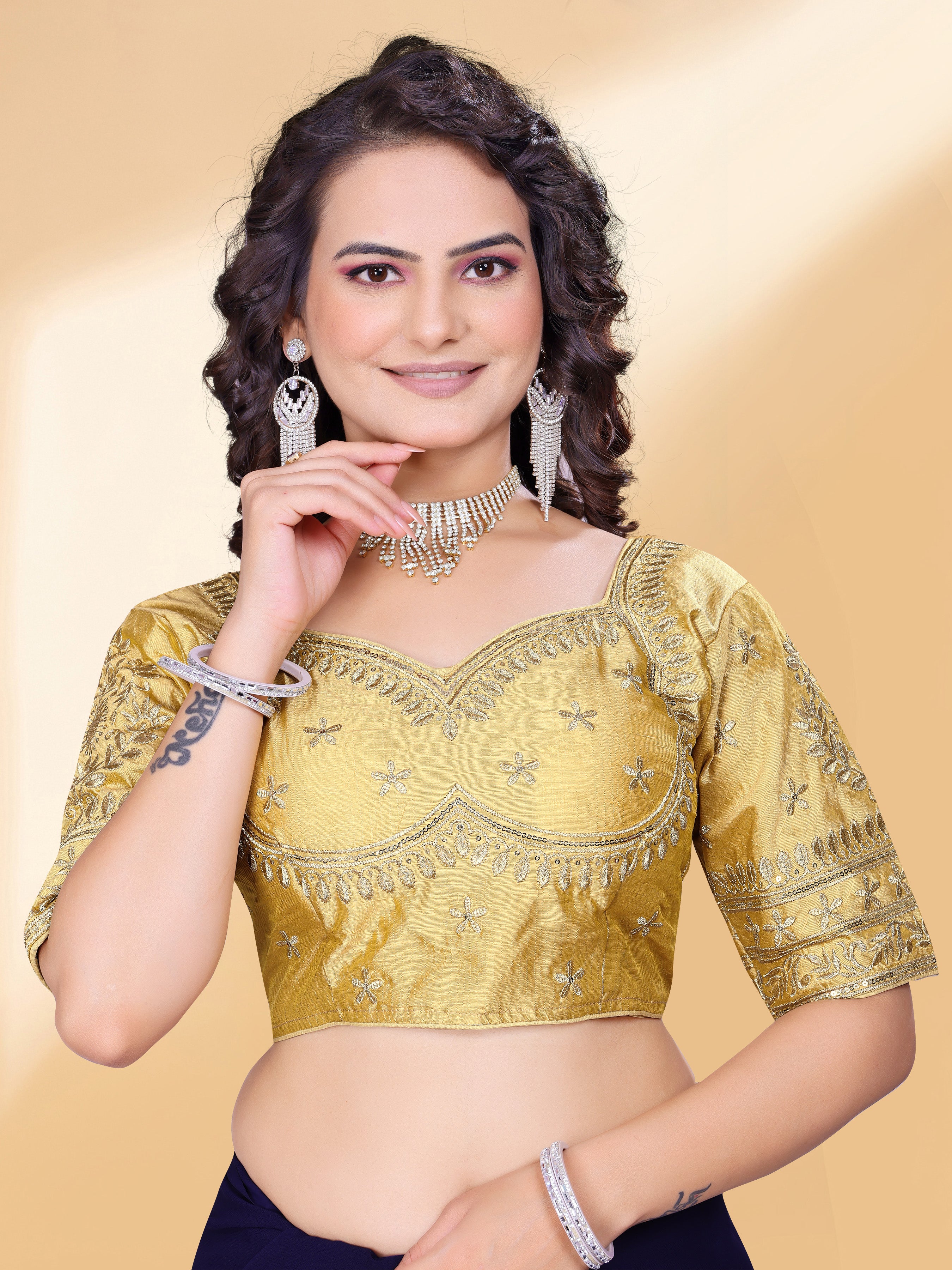 MK Women's Phantom Stitched with 3/4 Sleeve (Half Sleeves) with Hook for Casual Party & Festive Wedding for Women's & Ladies Pack of 1.
