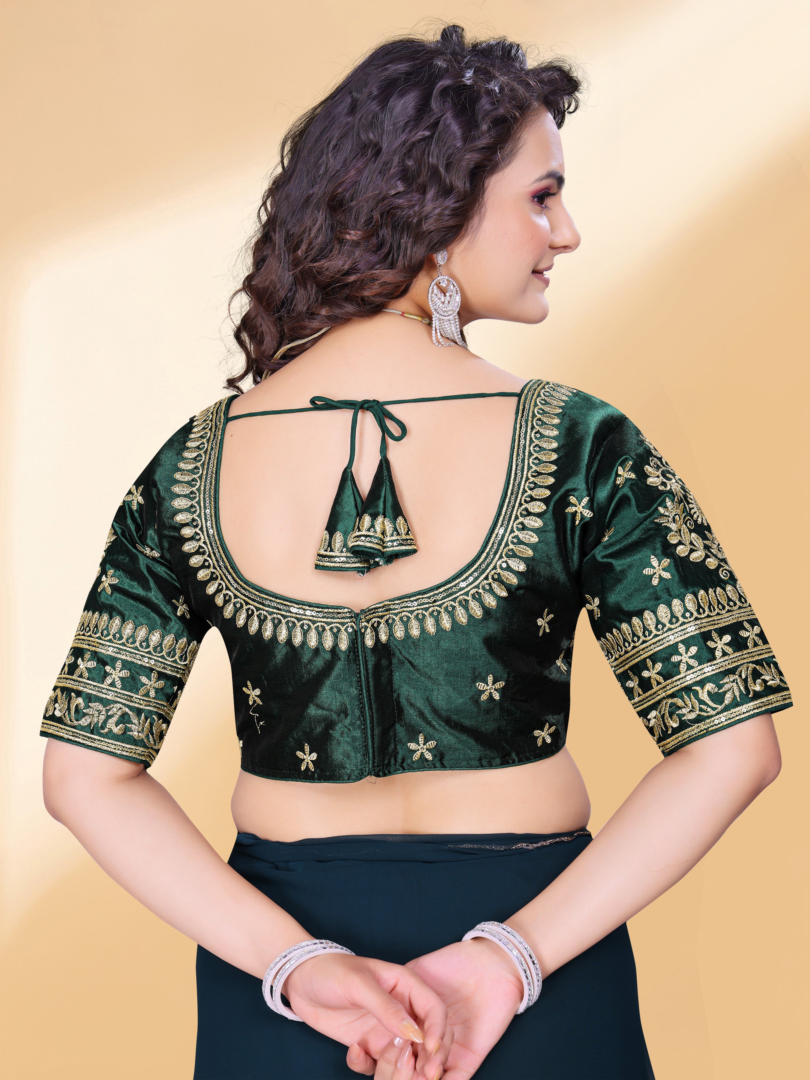 MK Women's Phantom Stitched with 3/4 Sleeve (Half Sleeves) with Hook for Casual Party & Festive Wedding for Women's & Ladies Pack of 1.
